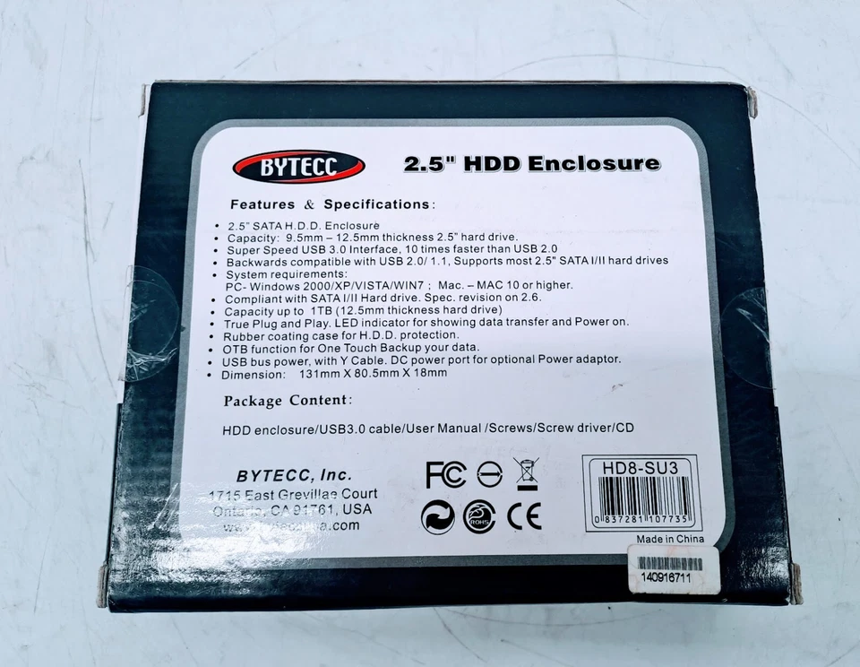 Корпус жесткого диска Bytecc 2,5 HD8-SU3 - Изображение 3 из 3