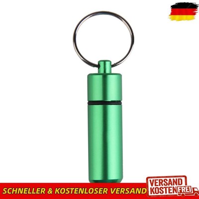 Tragbares Aluminium-Pillenflaschenetui, wasserdichter Medikamentenhalter, Schlüs