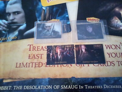 DENNYS THE HOBBIT LIMITED GOLD CARDS GANDALF THE GREY & BILBO BAGGINS 2012 L@@K+