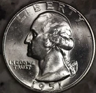 1951 D Washington Quarter 25C CHOICE BU LUSTER! 90% Silver