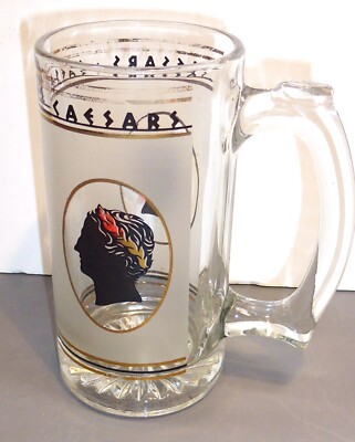 Vintage Caesars Palace Casino 11 Oz. Glass Mug w/ Handle, Las Vegas
