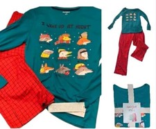 Cat  Jack Winter Pajama PJ 2pc Set Long Sleeve Boys 4T I Wake Up At Night NEW