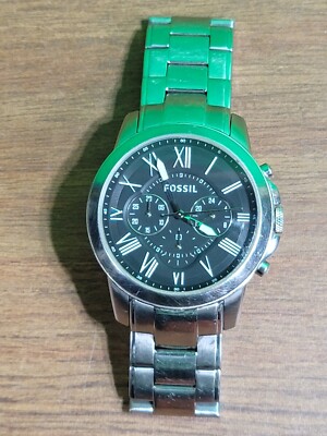 Fossil FS4736 Men's Chronograph Black Dial Stainless Steel Watch