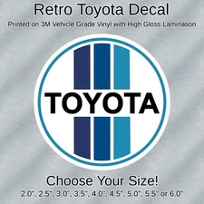 TOYOTA Blue Retro Heritage Vintage Decal High Quality Choose Sizes from 2"-6"