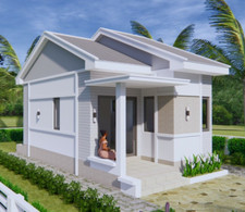 Small House Plans 4.5x7.5 with One Bedroom Gable Roof PDF Plan (A4 Hard Copy)