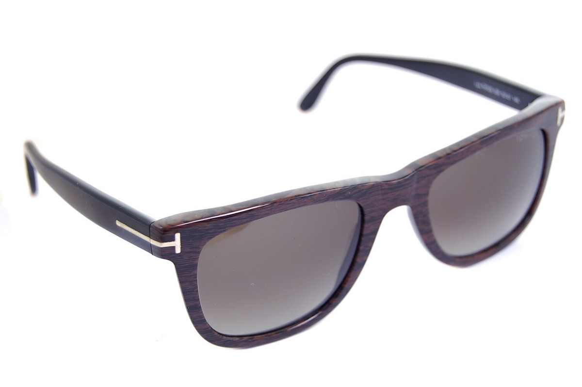 TOM FORD LEO TF336 05K 52mm Mens Large Square Sunglasses BROWN