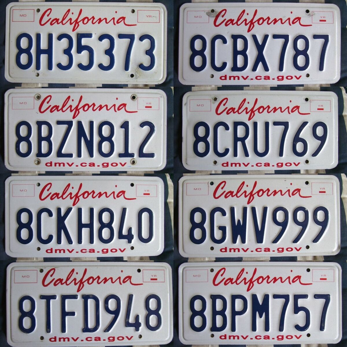 CALIFORNIA various plates to choose from, rough condition AMERICAN LICENSE PLATE