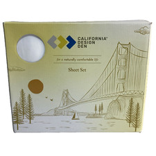 California Design Den Twin Sheet Set Bright White 400 Thread Count 100 Cotton