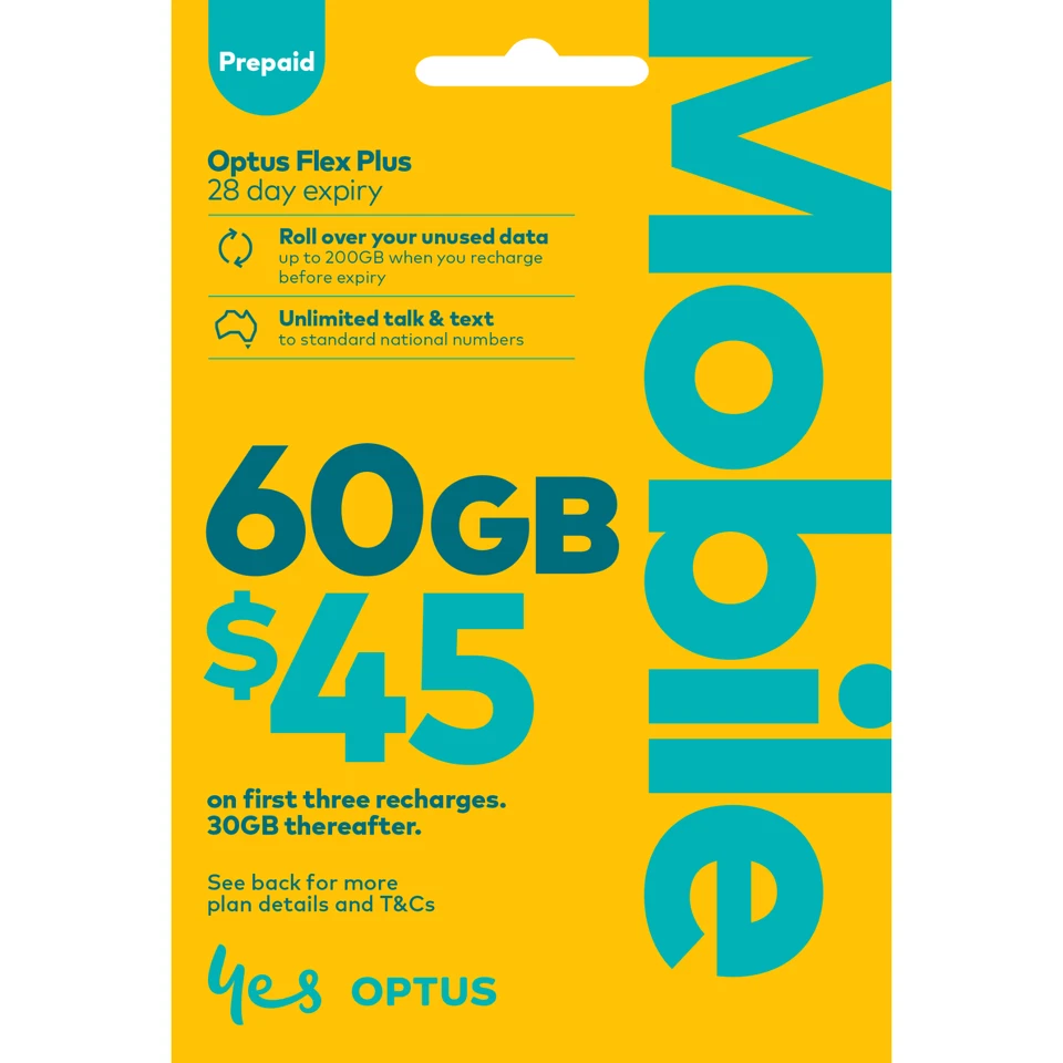 AUSTRALIAN OPTUS $49 PREPAID MULTIFIT SIM CARD KIT 3G 4G TRI CUT PREVIOUSLY $45 - Image 2 of 3