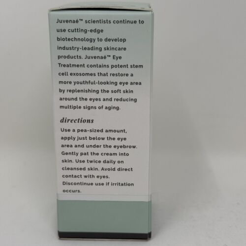 Juvenae Skincare Eye Treatment, Anti Aging Wrinkles Fine Lines .5 Fl oz New - Picture 2 of 4