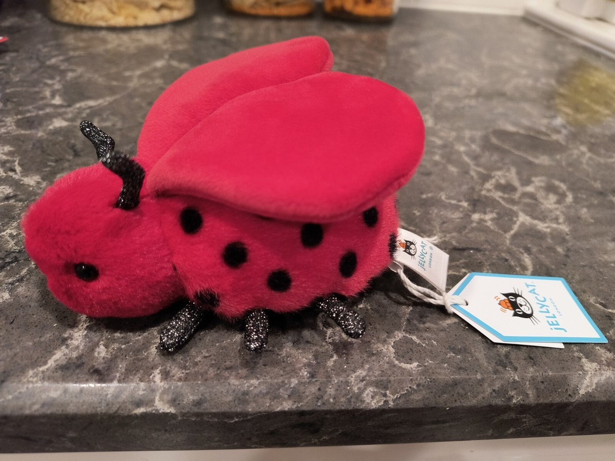 Jellycat LOULOU LOVE BUG Plush New NWT Soft Ladybug Red 100
