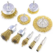 Steel Wire Brush Drill Brass Coated Set Drill Attachments F Metal Wood Cleaning
