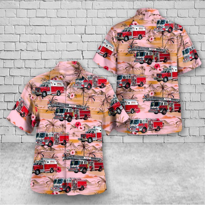 Morris County NJ Lincoln Park Fire Dept Hawaiian Aloha Shirt