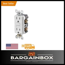 Durable Outdoor GFCI Outlet - 2 Outlets, Self-, LED Indicator, Weatherproof