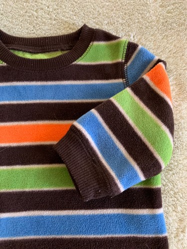 Camisa Larga de Pollo a Rayas Jumping Beans Niños Marrón Naranja Verde a Rayas 6-9 Meses - Imagen 5 de 8