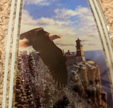 OK Lighting Glass Light Panel Majestic Bald Eagle Lighthouse Replacement Pane 