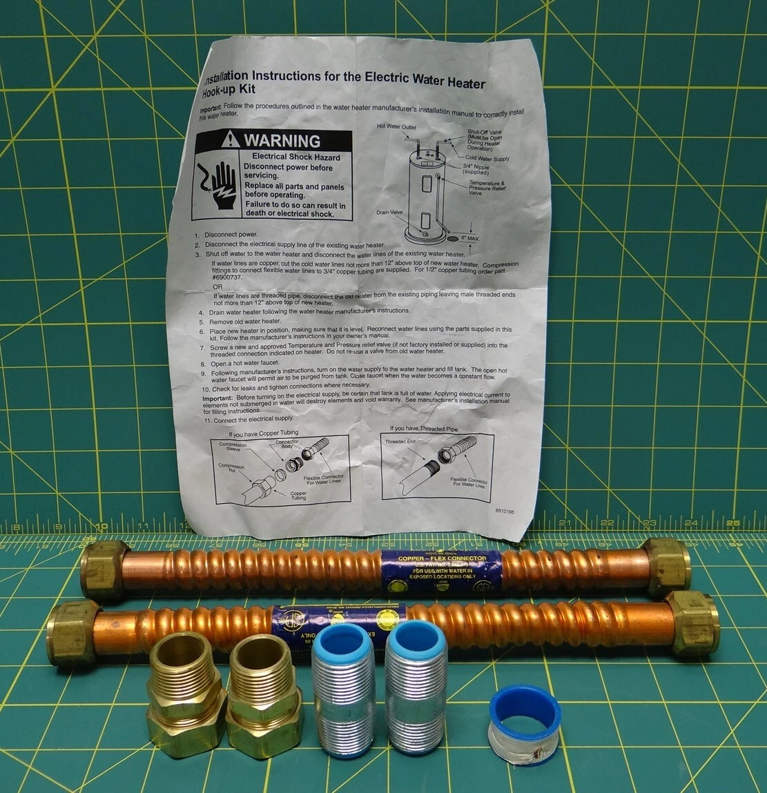 Whirlpool Water Supply Hook-Up Kit Electric/Gas Water Heaters 26375 | eBay