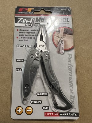 PERFORMANCE TOOL W9377 7-in-1 Mini Multi-Tool. Compact and Versatile. NEW. 3.3''
