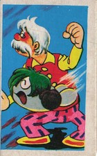 Vintage Japanese Menko Cartoon Old Man Running MIG Jet Card