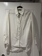 River Island Women?s White Low To High Hem Shirt With Tie Detail - Size 8