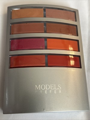 Models Prefer palette w/ 2 Blush 6Eyeshadow 8 cream lipsticks #2 nede-red shades
