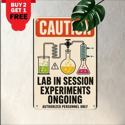 Mad Scientist Laboratory Sign Metal Tin Sign Vintage Room Decor Plaque 8x12