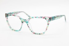 NEW NICOLE MILLER COTE D AZUR C01 TEAL PINK CLEAR AUTHENTIC EYEGLASSES 54-19