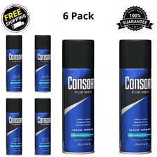  6pk Consort Unscented Extra Hold Hair Spray for Men, 8.3 oz., Shine Enhancing
