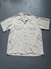 Vintage 50s Loop Collar Rayon Shirt L