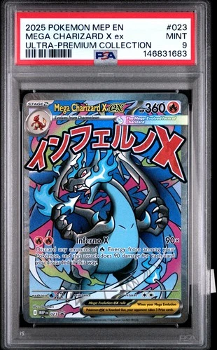 New Listing2025 POKEMON MEP EN-ME BLACK STAR PROMO #023 MEGA CHARIZARD X EX PSA 9