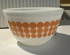 Pyrex Vintage Bowl #401 Orange Polka Dot Glass, 1.5pt