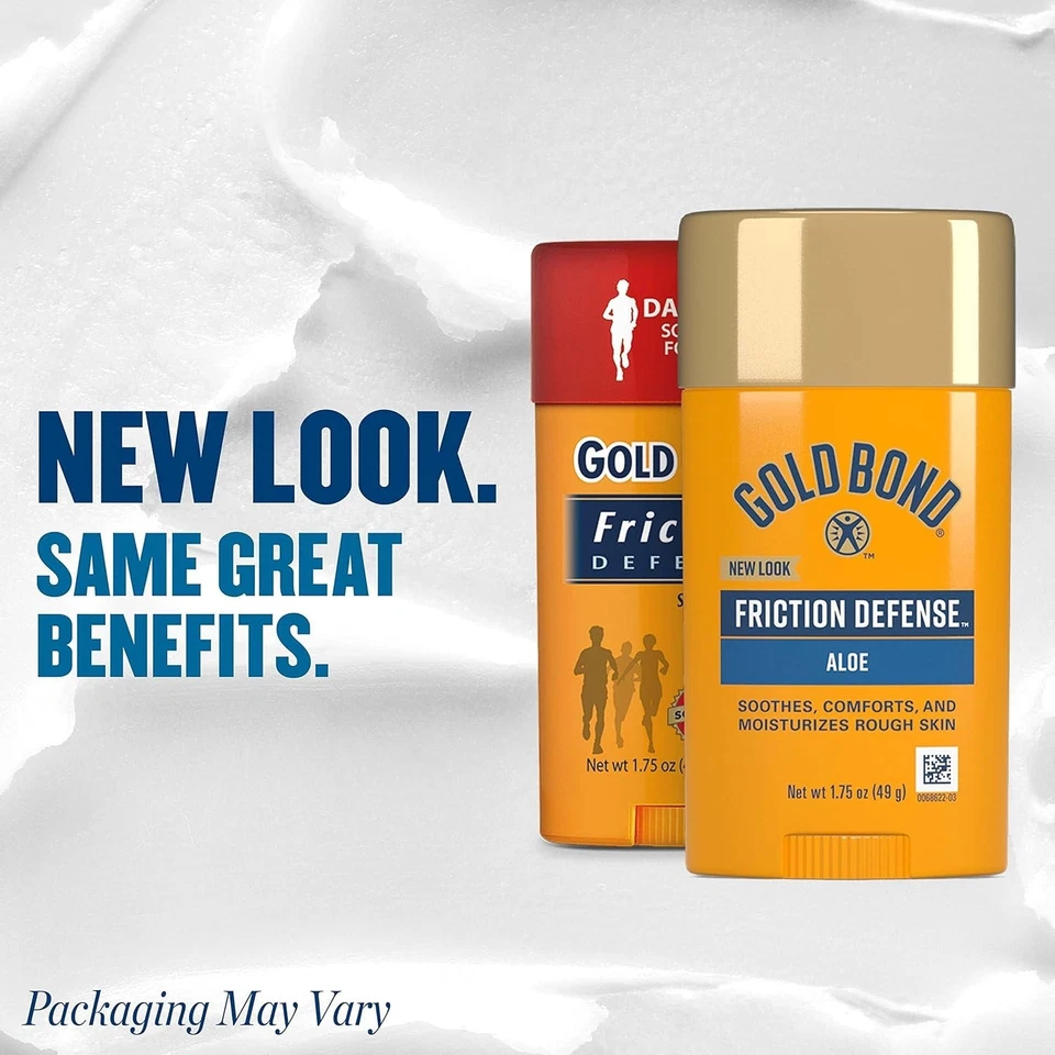 Paquete de 3 palos de defensa contra fricción Gold Bond sin perfume 1,75 OZ (49 g) cada uno envío rápido Foto 3 de 4
