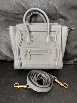 CELINE Luggage Nano Shopper Shoulder Bag Purse Handbag Calf