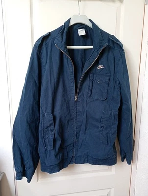 Rare Blouson Veste Nike Coton Bleu Marine Taille L Peu Porté - Photo 1/4