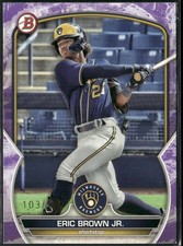 Eric Brown Jr. 2023 Bowman #BP-41 Purple Pattern #/199 Brewers