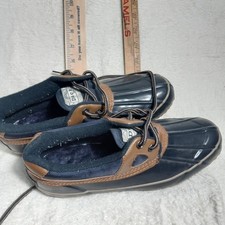 L.L. Bean Women's Duck Shoes Boots, Size 8M, Navy Blue, Low Slip-On, Made in USA