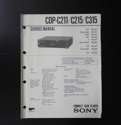 Original Sony CDP-C211/C215/C315 CD-Player/Wechsler Service Manual S28