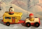 VINTAGE Fisher Price #686 Play Family CAR & CAMPER Little People COMPLETE!!