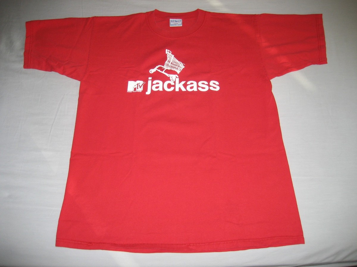 Vintage Jackass T-Shirt Men's XL Red MTV Graphic Johnny Knoxville