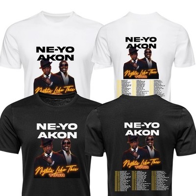 Ne Yo Akon T-Shirt Nights Like Tour Inspired Concert Unisex Adults kids Tee Tops