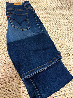 Levi's 512 Perfectly Slimming Bootcut Women s Jeans 8 LONG Blue Cotton Blend