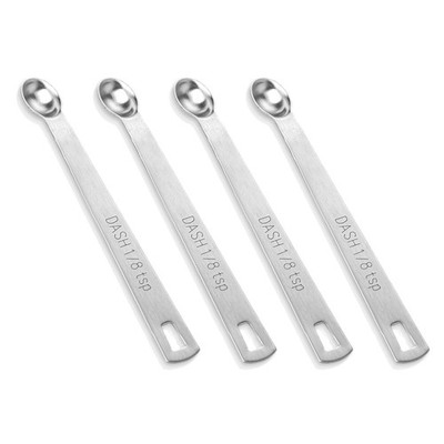 4 PCS 1/8 Teaspoon 1/8 Tsp | 0.625 mL | 0.625 cc Single Measuring Spoon, Stai...