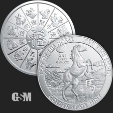 1 oz Year of the Horse 2026 Silver Round