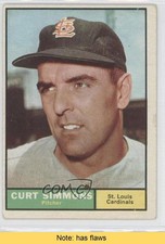 1961 Topps Curt Simmons (No Vertical Line Between G & IP) #11 READ b2f
