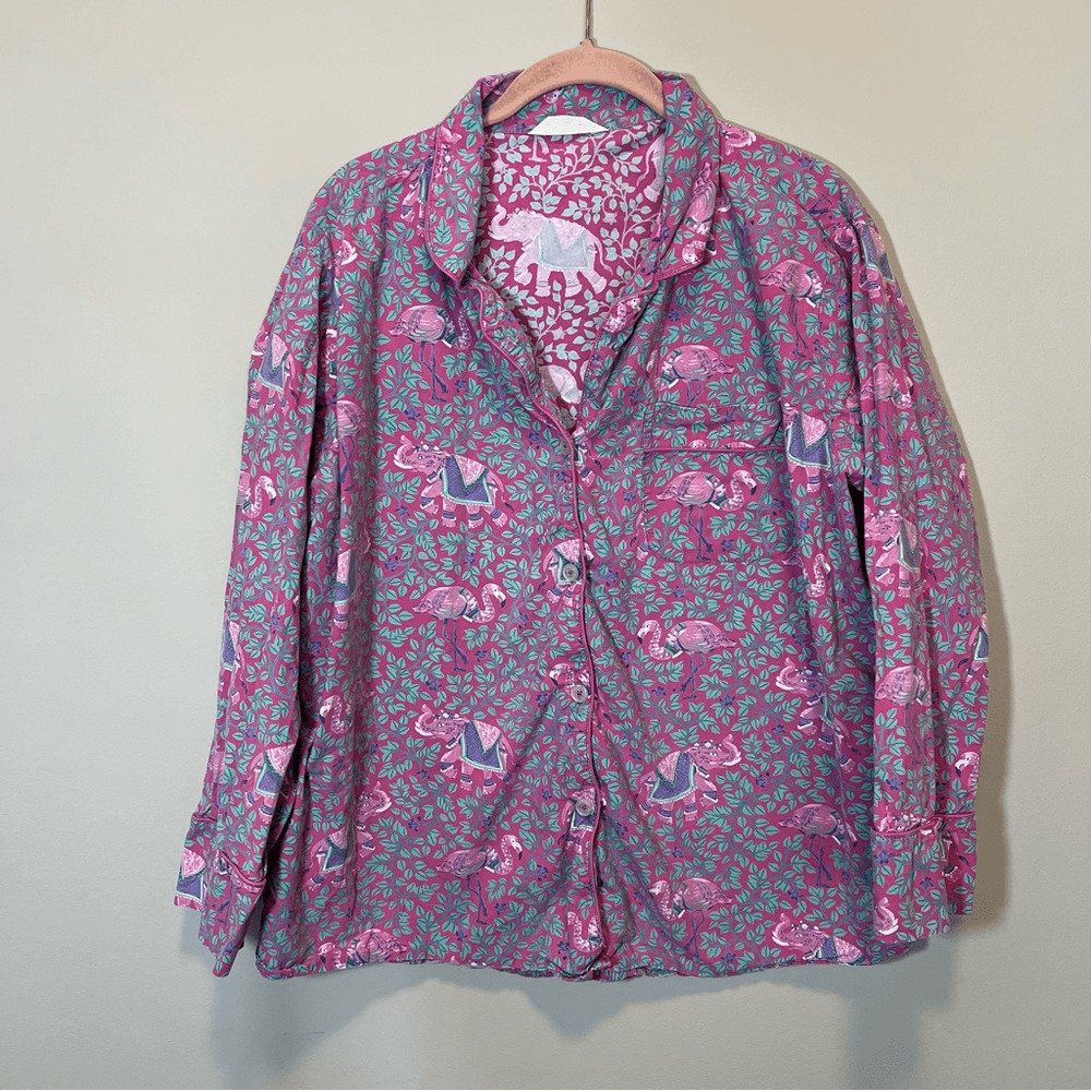Printfresh Pink Pajama Set Elephant Flamingo 2 Pi… - image 5