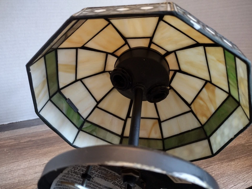 Lámpara de techo de vitral estilo Tiffany de espectro de 8" Foto 4 de 4