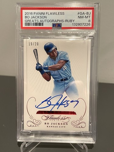 2016 Panini Flawless Great Auto #GA-BJ Bo Jackson 1/20 Ruby AUTO ROYALS SSP