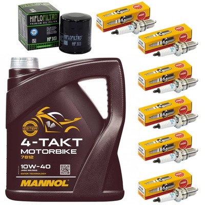 Inspektion Öl Set 4L Ölfilter Zündkerzen für Honda GL 1500 Goldwing SC22 1988-00