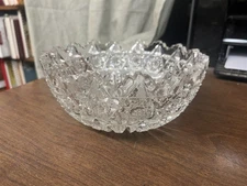 American Brilliant Cut Glass Bowl 8" Heavy Nice!!
