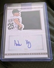 2014 National Treasures  Andrew Heaney on card rookie autograph auto 21/99 